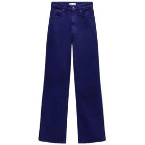 Zara Indigo Blue High Waisted Wide Leg Jeans 8